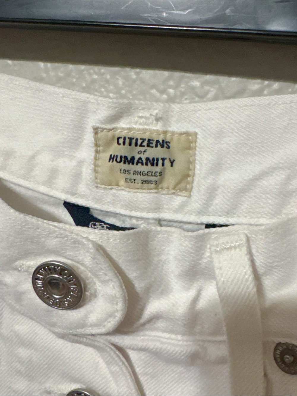Citizens of Humanity White Button Front A-Line Denim Midi Skirt - Picture 4 of 5